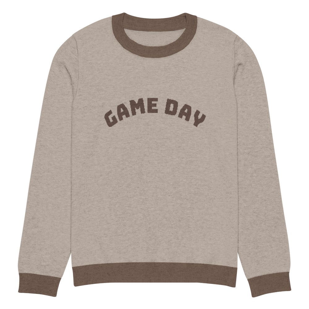 Image of Knitted crew neck Game Day sweater