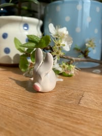Image 5 of Ceramic Cute Grey and White Bunny