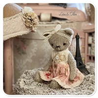 Image 4 of Handmade teddy bear wearing a pretty floral dress.