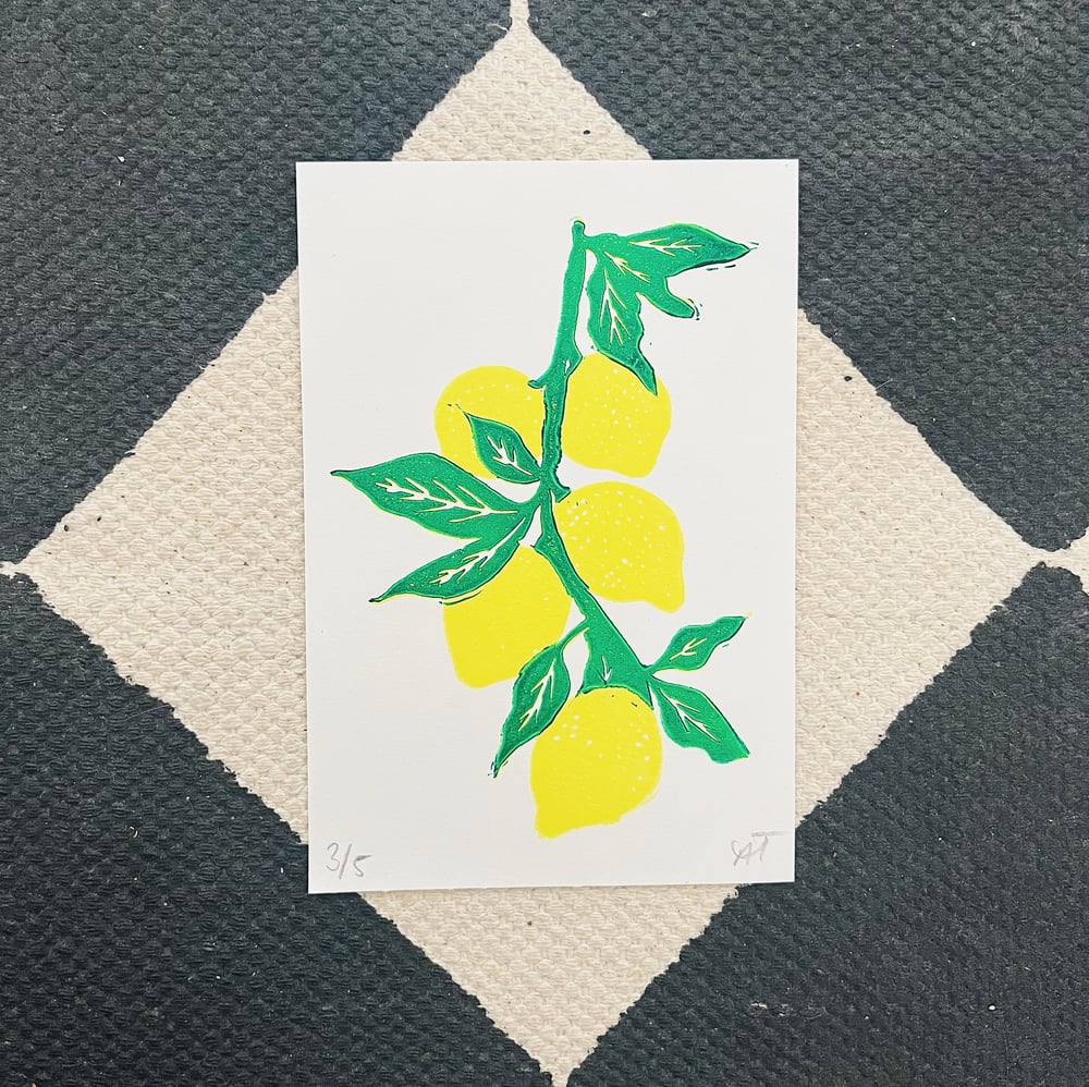 Lemon A6 Linocut