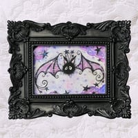 Image 1 of ‘Soot Bat & the Stars’ Original Painting ~ Framed