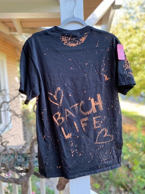 Image of MEDIUM Live Fast Eat Trash Raccoon Bleach Dye Shirt