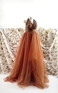 Image 1 of Photoshooting dress Carmilla | tulle |rusty brown |  size S-M