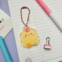 Image 3 of Berry Ducky Holographic Acrylic Keychain
