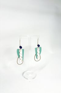 Image 2 of Shore collection- Layered Silver and Formica Statement Earrings