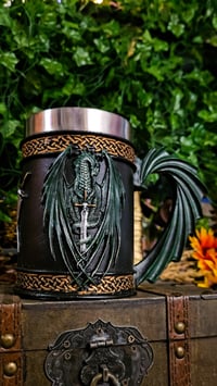 Image 12 of 👑The Armored Kingdom Green Dragonlord’s War Mug(16oz)-Sturdy-Heavyweight Feel-Premium Finish