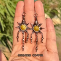 Image 4 of Golden Tigers Eye Sun Earrings with Dangles ☀️💛