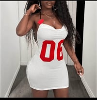 Image 2 of White back out dress