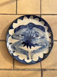 She - small handed painted plate
