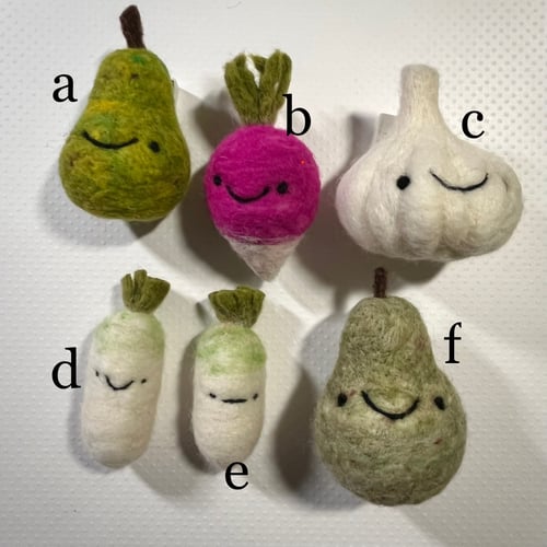 Image of felted food ornaments