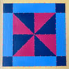 Painted Quilt Tray (Dark Blue)