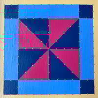 Image 2 of Painted Patchwork Tray (Deep Blue)