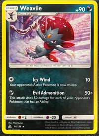 Image 1 of Weavile - SM - Ultra Prism Holofoil - Lightly Played