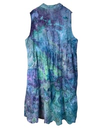 Image 3 of ♻️ UPCYCLED 1X PLUS 100% Cotton Eyelet Dress in Mermaid Watercolor