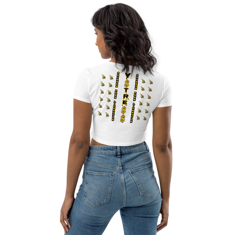Image of YSDB Exclusive Women's Gold and Black Organic Crop Top