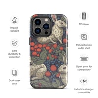 Image 20 of Boho Nature Cottagecore Inspired White Rabbits Among Berries Tough Case for iPhone®