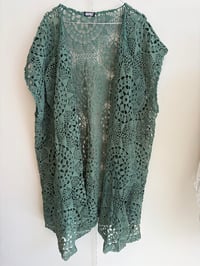 Image 9 of Crochet green vest (m-xl)