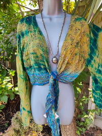 Image 9 of Wanderlust Stevie top Turquoise and yellow gold throughout