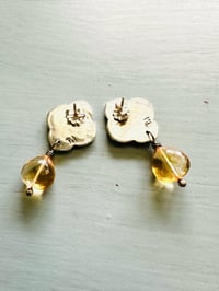 Image 12 of sterling silver post earrings with faceted citrine gemstones