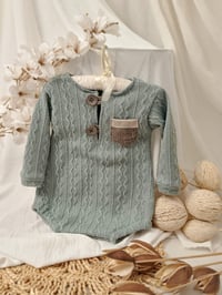 Image 1 of Photoshooting boys bodysuit |  Ari | sage | 12-15 months | 18-24 months
