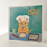 Image 2 of Small square art print -kneading 