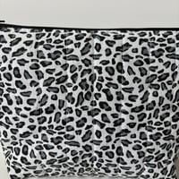 Image 2 of Handmade Quilted Leopard Makeup Bag – Grey Cosmetic Bag