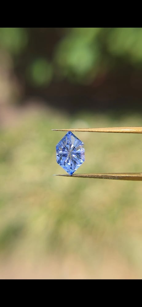 Image of Blue Periwinkle Sapphire — Dutch Marquise Fantasy Cut