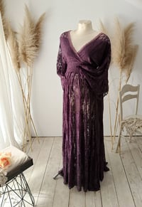 Image 4 of photography lace dress Melanie - size M - dark purple | photo props