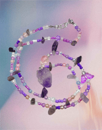 Image 2 of Amethyst Butterfly Neckalce