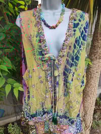Image 3 of Mykonos sari jewel oversized waistcoat / top 10-18