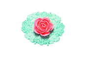 Image of Vintage Turquoise Rose Brooch