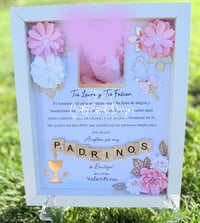 Image 1 of Baptism Proposal Shadow Box| Propuesta de Padrinos para Bautizo