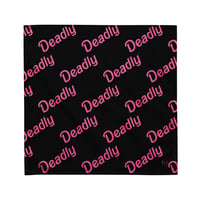 Image 1 of All-over print bandana “Deadly Barbz” (Black)