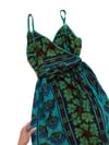 late 1960s rare India tapestry block print gauze maxi wrap dress 