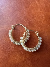 Image 2 of Citrine Hoop Earrings (Brass)
