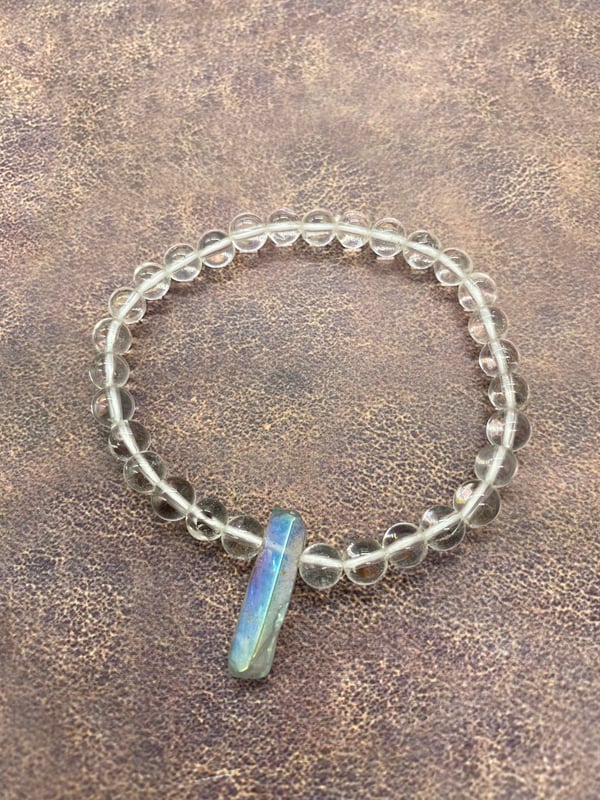 Image of 6mm Clear Quartz Bracelet with Translucent Clear Quartz 