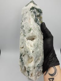 Image 5 of Moss Agate 4 Point Druzy Crystal Towers - 3 Styles