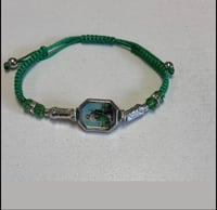  St Jude with glass Bead adjustable Bracelet