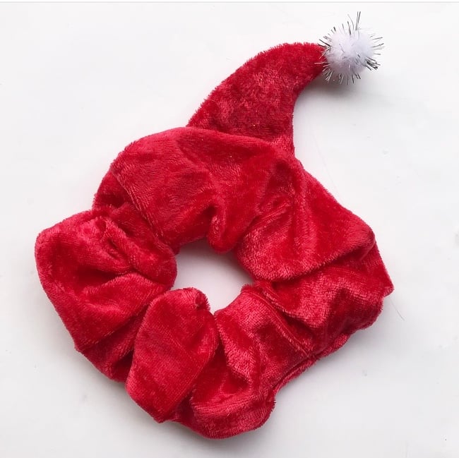 Santa hat scrunchie