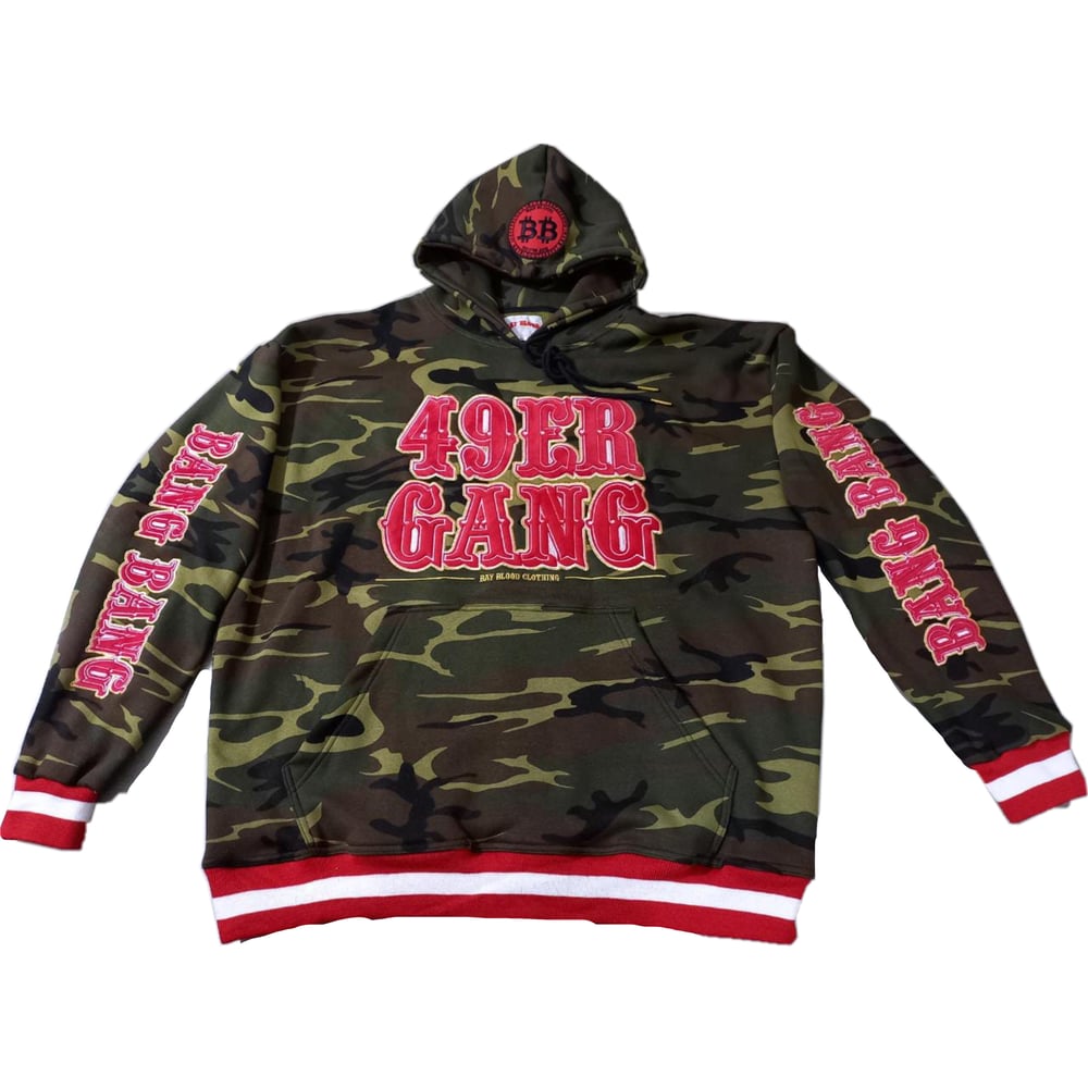 Image of 49ER GANG CUT AND SEW HOODIE (Camouflage)
