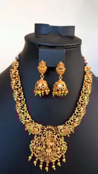 Image 2 of Temp_7010- Temple Jewelry Necklace Set Featuring Goddes