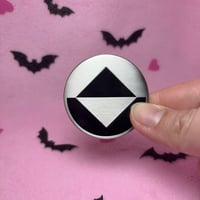 Image 1 of 1.75 Inch Dot/Binome - Antique Silver Finish Icon Pin