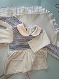 Image 2 of boys blue  smocked blanket 