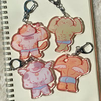 Image 1 of Buff Animals Epoxy Keychains