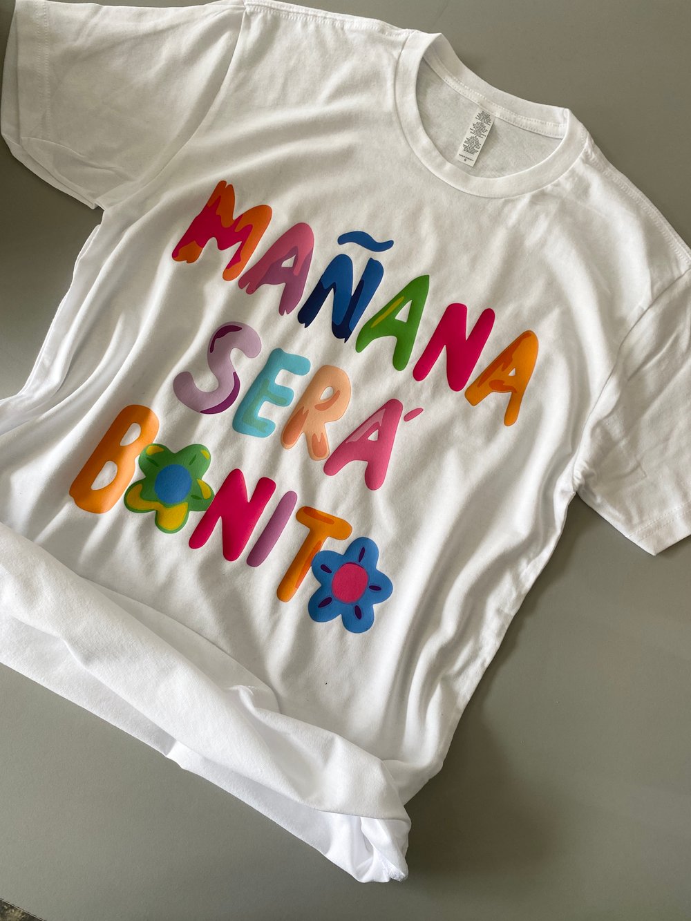 Image of MAÑANA SERA BONITO T-SHIRT (TEXT ONLY) <br><small>WAS</small> <s>$27</s></br></b>