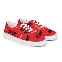Image 4 of Women’s red lace-up canvas shoes