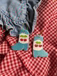 Image 5 of Cherry Cowboy Boot Earrings