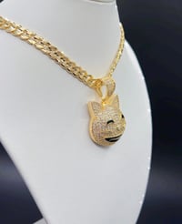 Image 4 of GOLD DIAMOND KITTY NECKLACE
