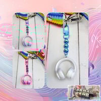Image 1 of Iridescent Headphones Purse Charm