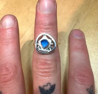 Image 2 of Blue seaglass ring, size J